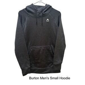 Burton Men Small Charcoal Heather Crown Bonded Fleece Pullover Hoodie 13617